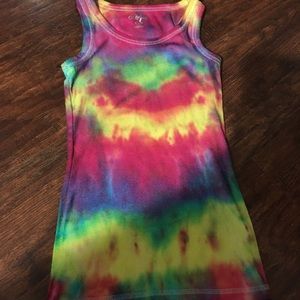 Rainbow tie dye tank top